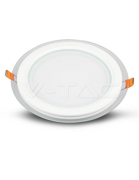 V-TAC VT-1202G Round LED Panel 12W Glass Recessed Mounting
