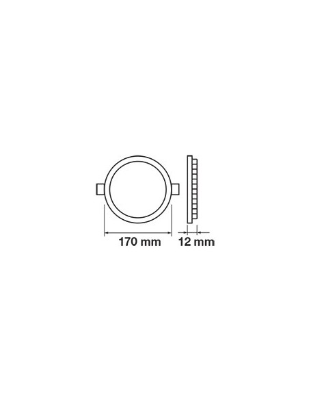 V-TAC VT-1207 4857 Round LED Panel 12W Recessed Mounting