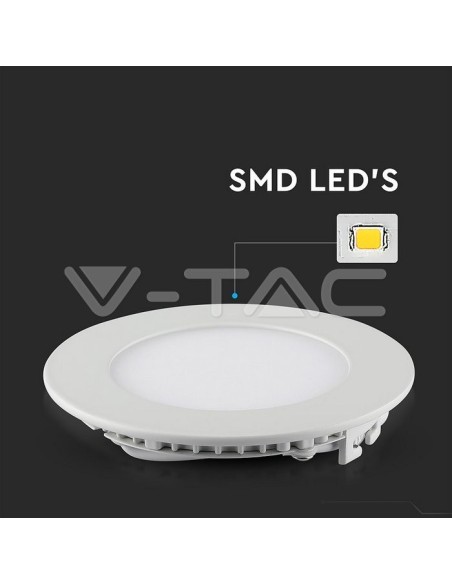 V-TAC VT-1207 4857 Round LED Panel 12W Recessed Mounting