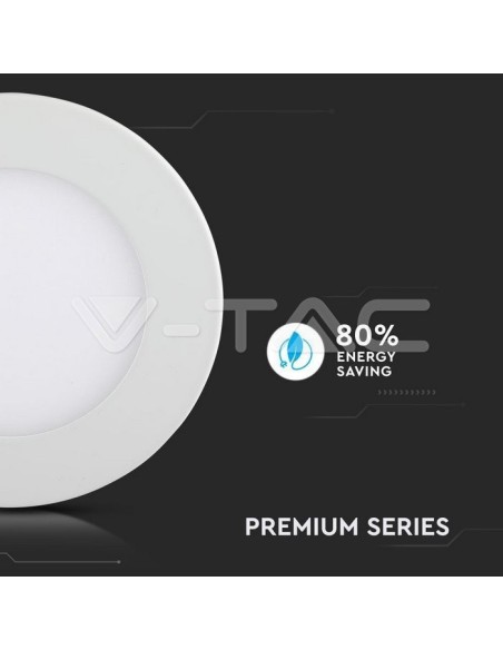 V-TAC VT-1207 4857 rond LED-paneel 12W Inbouwmontage