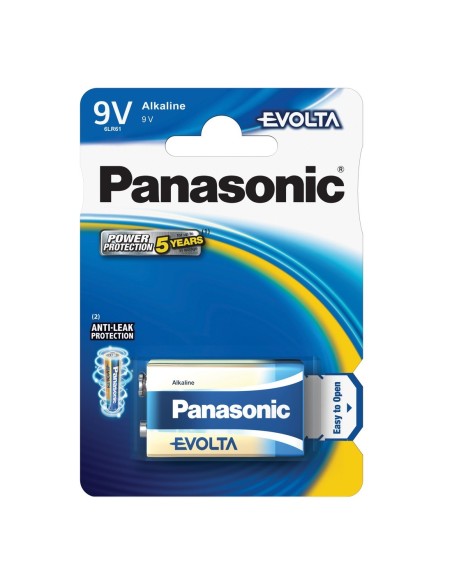 Blister de 1 pile alcaline Panasonic "Evolta" 9V - 9V, 6LR61, MN1604