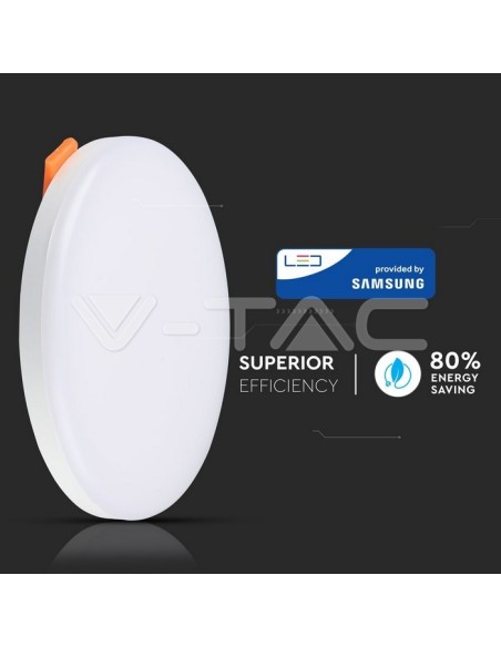 V-TAC VT-610RD 727 12W Rundes LED-Panel mit Samsung Chip Einbaumontage