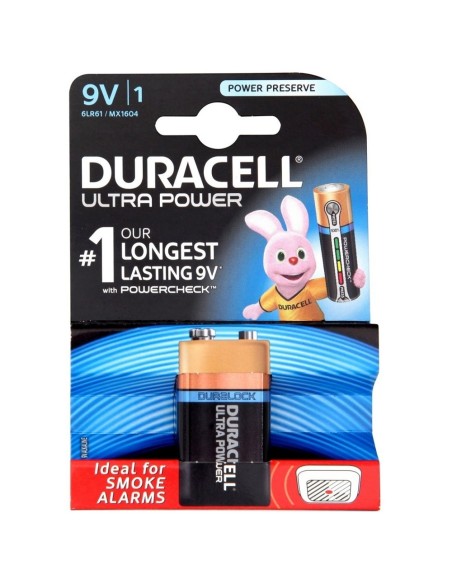 Blister mit 1 Duracell "Ultra" 9V Alkalibatterie - 9V, 6LR61, MN1604