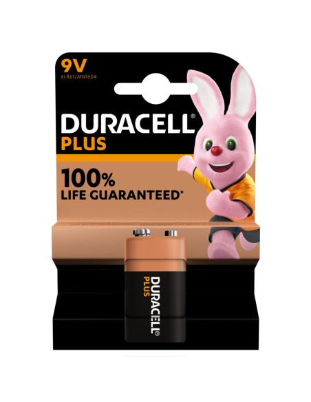 Blister mit 1 Alkalibatterie 9V Duracell "Plus" - 9V, 6LR61, MN1604