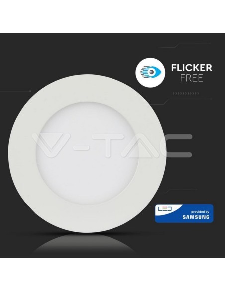 V-TAC PRO VT-618 18W Round LED Panel with Samsung Chip Recessed Mounting