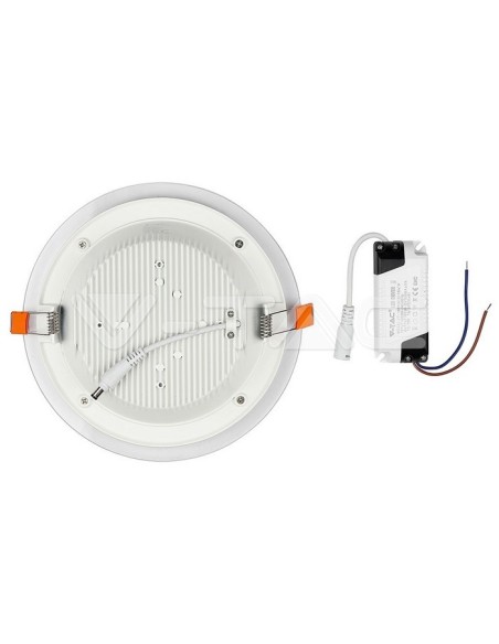 V-TAC VT-1881G rond LED-paneel 18W glas Inbouwmontage