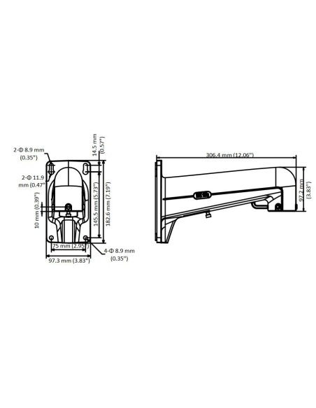 Muurbeugel voor speed dome camera's - Hikvision DS-1602ZJ