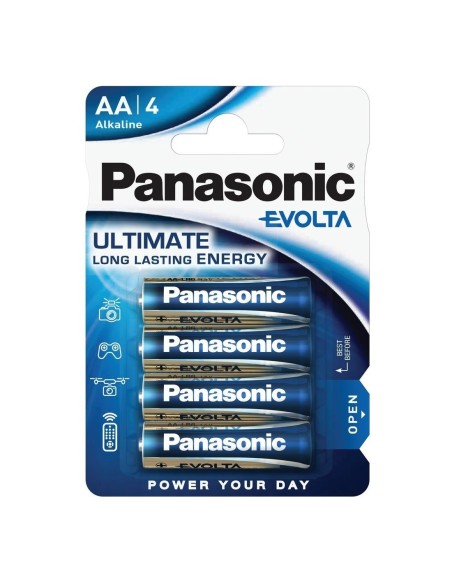 Blister of 4 Panasonic "Evolta" 1,5V Alkaline Batteries - AA, LR6, MN1500