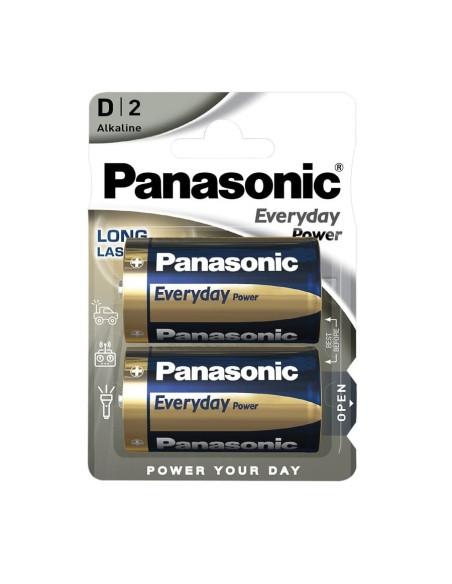 Blister mit 2 Panasonic "Everyday Power" Alkalibatterien 1,5V - D, LR20, MN1300