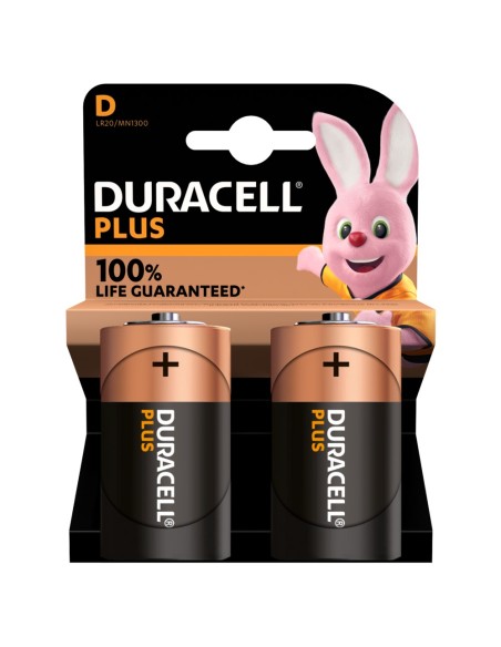 Blister da 2 pile alcaline 1,5V Duracell "Plus" - torcia, D, LR20, MN1300