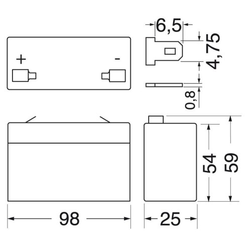 6V 1,3Ah sealed lead-acid battery