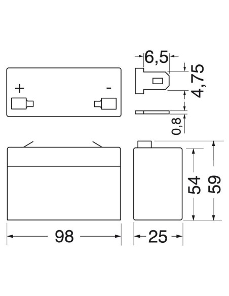 6V 1,3Ah sealed lead-acid battery
