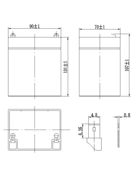 12V 5.2Ah sealed lead acid battery