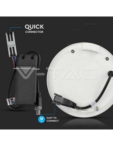 V-TAC VT-624 Panneau rond de LED 24W avec puce Samsung Montage encastré