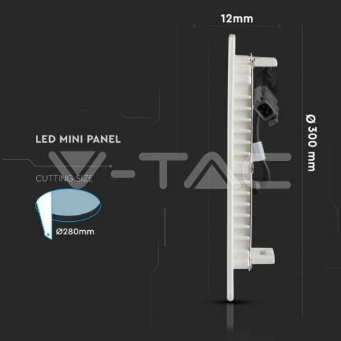 V-TAC VT-624 rond LED-paneel 24W met...