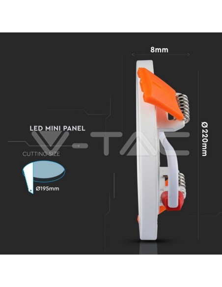 V-TAC VT-2929 Pannello LED Rotondo 29W Montaggio ad Incasso