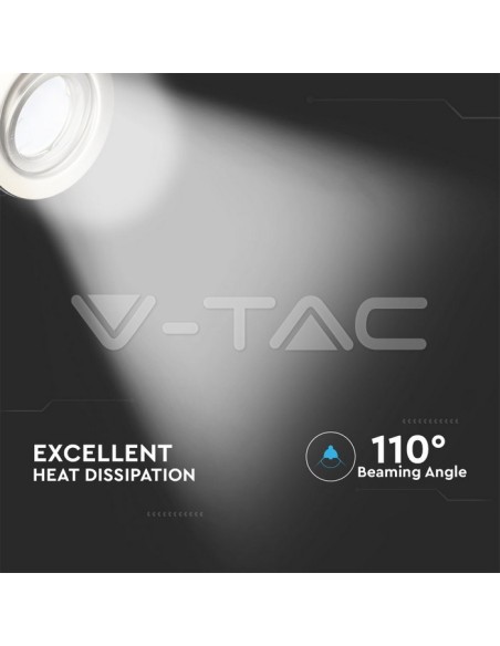 V-TAC VT-4444 8884 Set van 3 ronde GU10 Satijn Nikkel LED Spotlight Houders met 5W Spotlights Meegeleverd