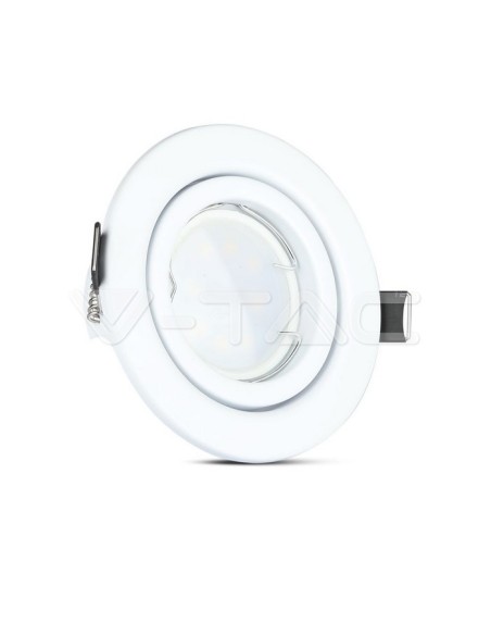 V-TAC VT-3333 Pack de 3 supports de spots LED GU10 ronds Couleur blanche avec spots 5W inclus