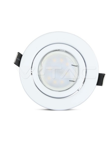 V-TAC VT-3333 Pack de 3 supports de spots LED GU10 ronds Couleur blanche avec spots 5W inclus