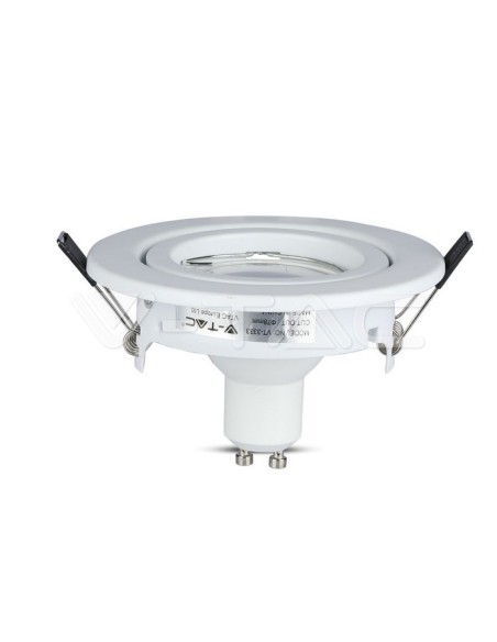 V-TAC VT-3333 3er-Pack GU10 Round LED-Strahlerhalter Weiß mit 5W-Strahlern enthalten