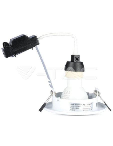 V-TAC VT-3333 Pack de 3 supports de spots LED GU10 ronds Couleur blanche avec spots 5W inclus