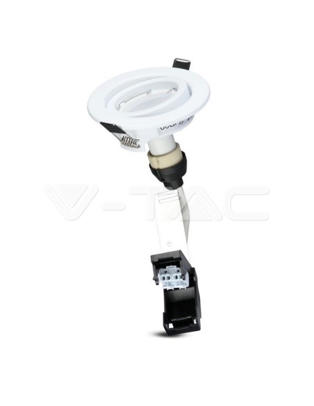 V-TAC VT-3333 Pack de 3 portafocos LED redondos GU10 Color Blanco con focos de 5W incluidos