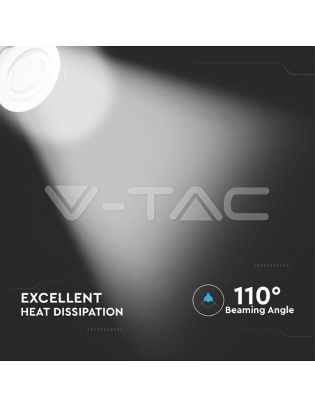 V-TAC VT-3333 Confezione da 3 portafaretti LED orientabili da Incasso Rotondi GU10 Colore Bianco con Faretti 5W Inclusi