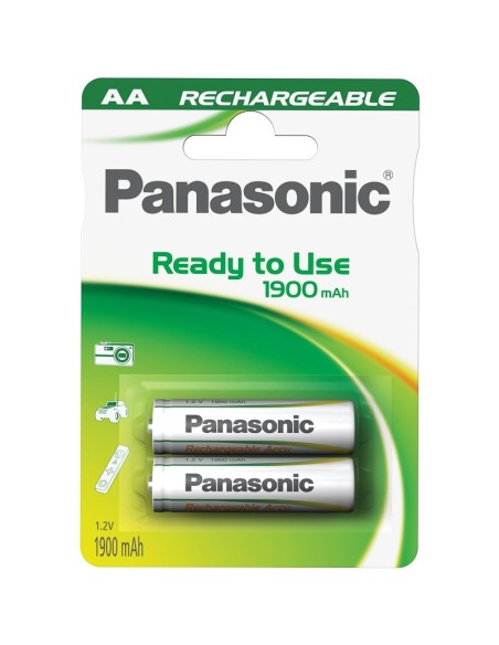 Batterie ricaricabili Ni-Mh stilo AA 1,2V 1900mAh Panasonic "Ready to Use"