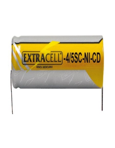 Rechargeable Ni-Cd 4/5SC 1.2V 1200mAh battery with solder tabs