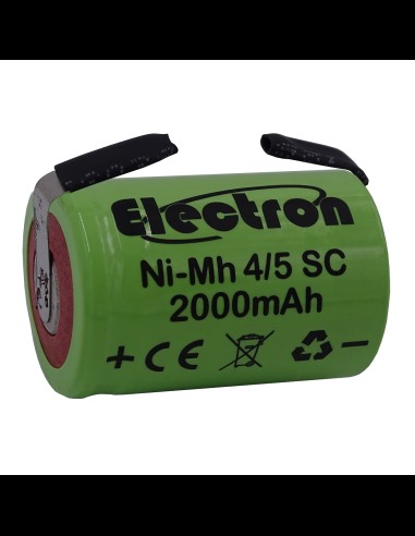 Rechargeable battery Ni-Mh 4/5SC 1.2V 2000mAh with solder tabs