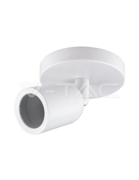 V-TAC VT-823 7980 LED-Strahlerhalterung Aufputz Rund mit GU10-Schwenkarm Weiß
