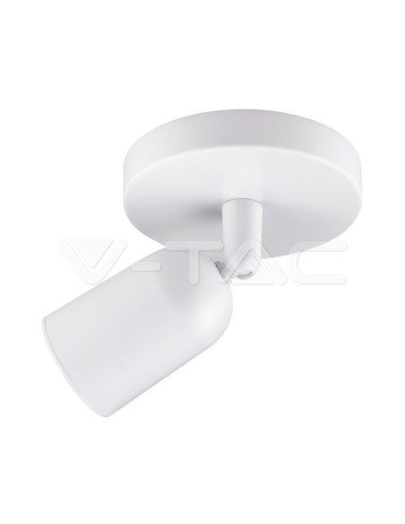 V-TAC VT-823 7980 LED-Strahlerhalterung Aufputz Rund mit GU10-Schwenkarm Weiß