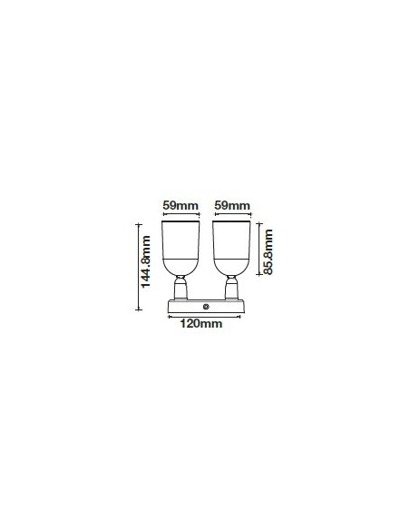 V-TAC VT-897 7981 LED Surface Mount Round Spot Holder avec bras pivotant 2xGU10 White