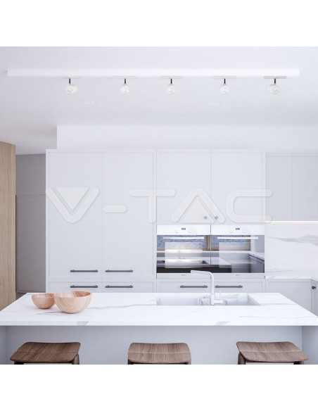 V-TAC VT-788 3617 Soporte de Foco LED de Montaje en Superficie con Brazo Giratorio GU10 Blanco