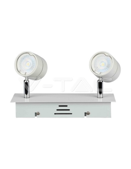 V-TAC VT-789 3618 Soporte de focos LED de montaje en superficie con brazo giratorio 2xGU10 Blanco