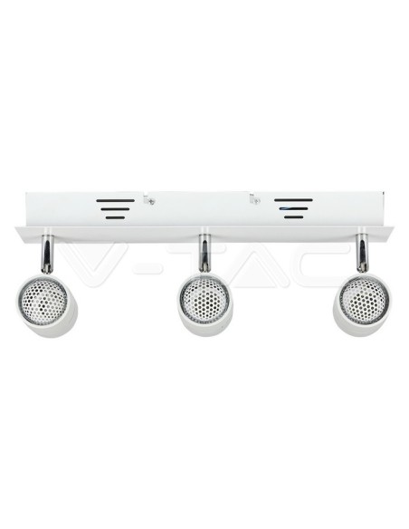 V-TAC VT-790 3619 Support de projecteur à LED pour montage en surface avec bras pivotant 3xGU10 Blanc