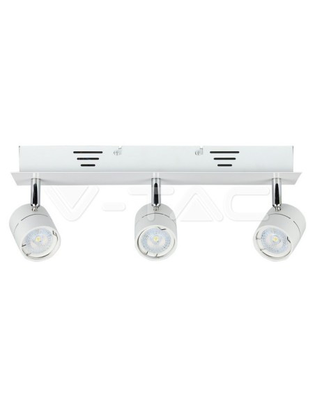 V-TAC VT-790 3619 Surface Mount LED Spotlight Holder with 3xGU10 Swivel Arm White