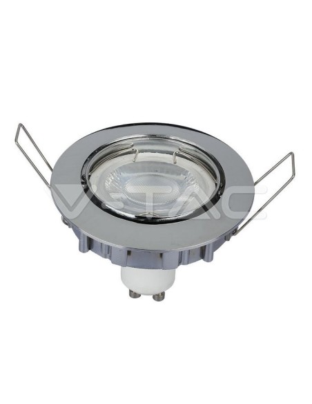 V-TAC VT-779 3589 Round Adjustable Recessed LED Spotlight GU10 Chrome Colour