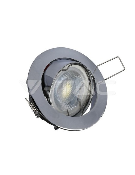 V-TAC VT-779 3589 Spot encastré LED rond et réglable GU10 Chrome Couleur
