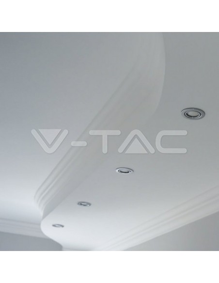 V-TAC VT-779 3589 Runder verstellbarer LED-Einbaustrahler GU10 Chrom Farbe