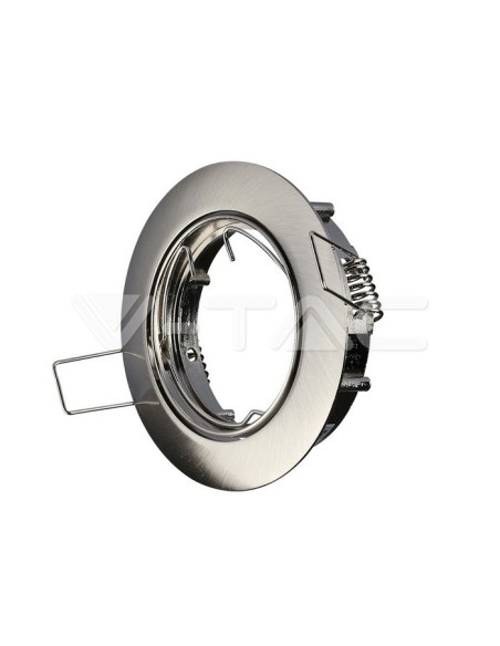 V-TAC VT-779 3588 Runder verstellbarer LED-Einbaustrahler GU10 Farbe Nickel matt