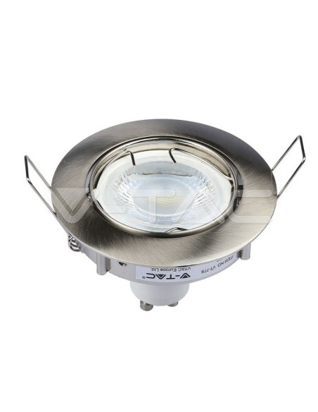V-TAC VT-779 3588 Foco LED redondo ajustable GU10 Color Níquel Satinado