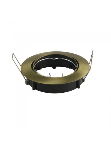 V-TAC VT-779RD 8579 Spot encastré LED rond et réglable GU10 et GU5.3 (MR16) Couleur Or Satiné