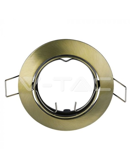 V-TAC VT-779RD 8579 Spot encastré LED rond et réglable GU10 et GU5.3 (MR16) Couleur Or Satiné