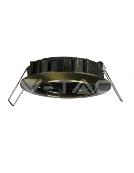 V-TAC VT-779RD 8579 Spot encastré LED rond et réglable GU10 et GU5.3 (MR16) Couleur Or Satiné