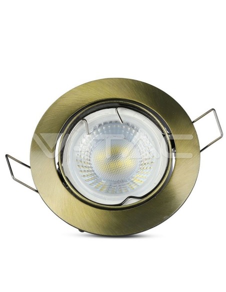 V-TAC VT-779RD 8579 Round adjustable recessed LED spotlight GU10 and GU5.3 (MR16) Colour Satin Gold