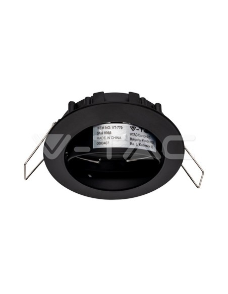 V-TAC VT-779 8955 Runder verstellbarer LED-Einbaustrahler GU10 Farbe Schwarz