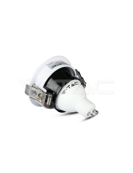 V-TAC VT-873 3157 Foco LED redondo ajustable GU10 blanco con carcasa negra