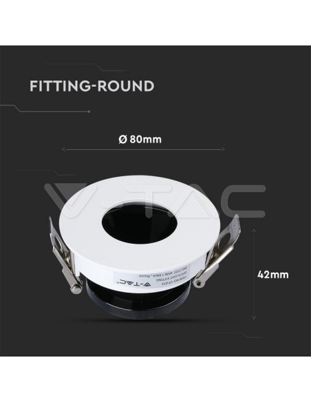 V-TAC VT-873 3157 Foco LED redondo ajustable GU10 blanco con carcasa negra