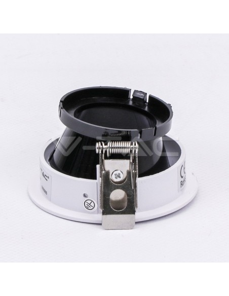 V-TAC VT-874 3161 Foco LED Redondo Ajustable con Agujero Ovalado GU10 Blanco con Interior Negro